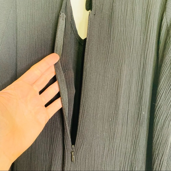 CeCe Crinkle Rayon Jumpsuit 1X Black 3135 - Picture 11 of 11